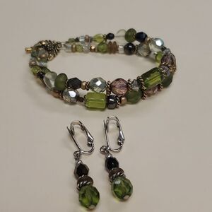 Bracelet Clip On Earrings Set